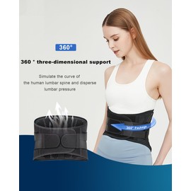 Kiwikick Back Brace for Lower Back Pain – Adjustable Lumbar Support Belt with Steel Plates, Sciatica, Herniated Disc & Muscle Support – Lightweight, Breathable Design for Men & Women