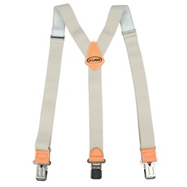 KUNN Men's Suspenders Adjustable Elastic Y-Back 1.4 Inches Heavy Duty Suspender(Khaki)