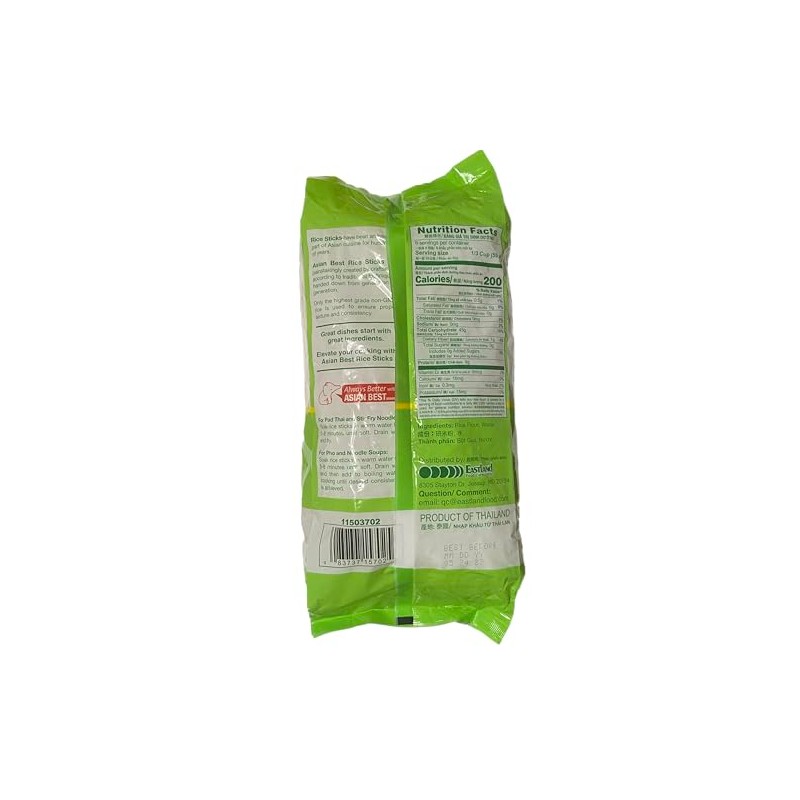 Asian Best Premium Rice Stick Noodle, Non GMO, Gluten Free,