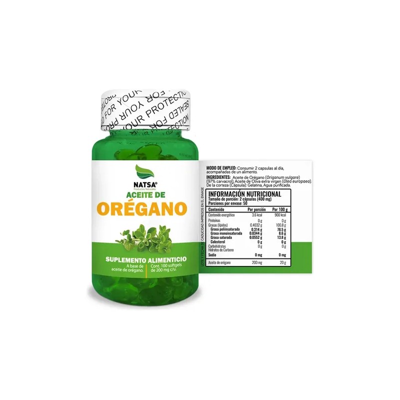 Aceite De Oregano Plus, 300 Cápsulas (3 Frascos 100 Cap