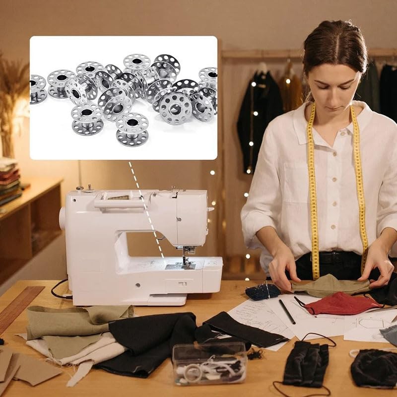 Jidyllic Sewing Machine Bobbins,36 Pcs Universal Metal Bobbins Sewing Machine