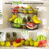 VANZBON 2 Tier Fruit Basket for Kitchen Counter,Wire Tiered Fruit