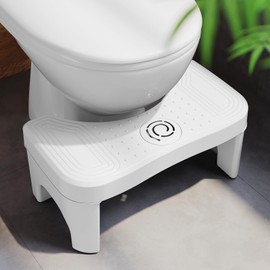 Recximi Toilet Stool Squat Adult, Pooping Foot Stool for Adults, Travel Potty Squatting Stool for Toilet, Step for Seniors, Toilet Assistance Steps Poop Bench for Feet, White