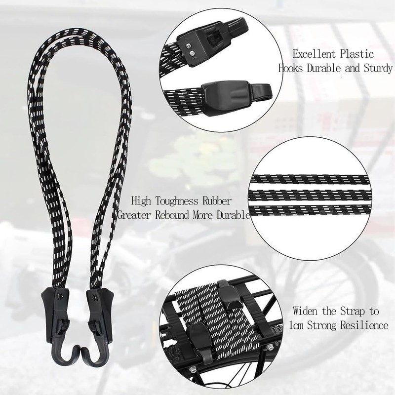Homefantasy Pack of 3 Bicycle Tie Down Strap Pannier Rack,