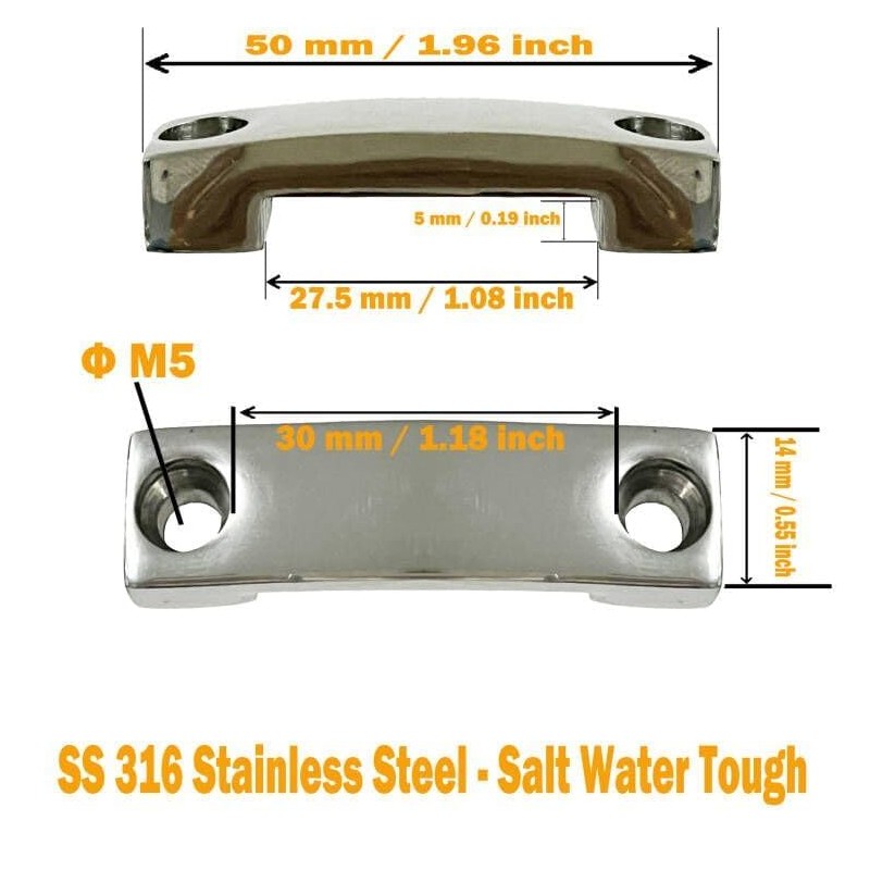 6Pack 316 Stainless Steel 1 Inch Strap tie Downs,Bimini Top