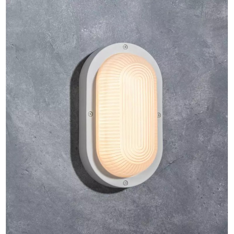 LUTEC Coastal San Diego White Outdoor Integrated LED Bulkhead Wall