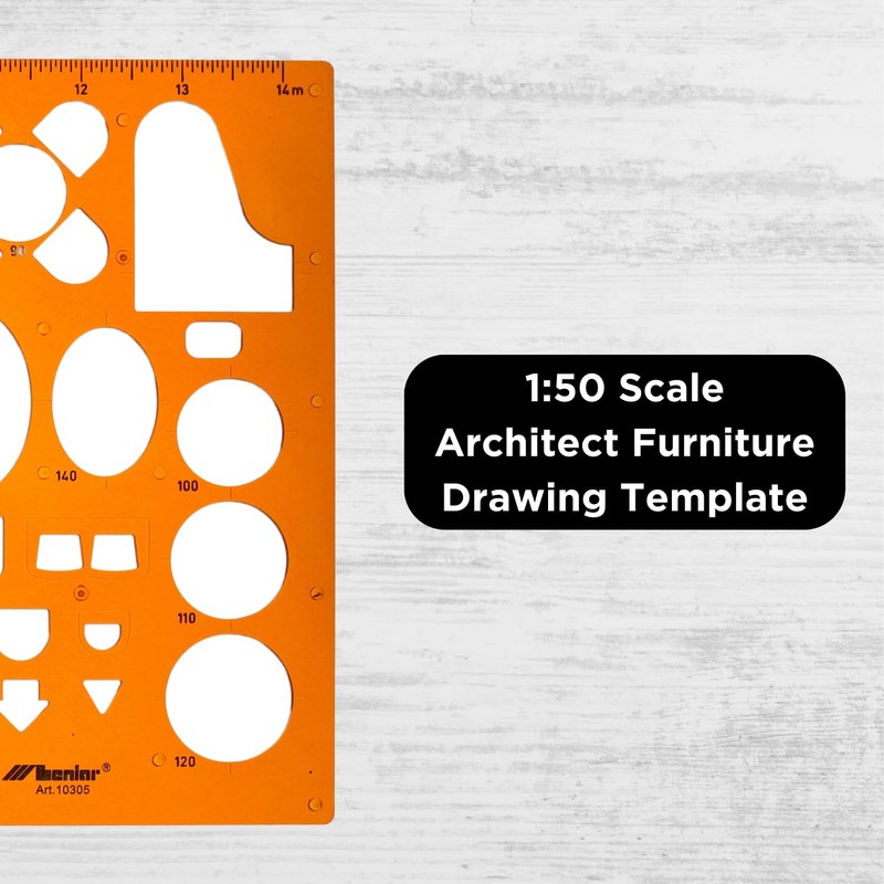 Architecture Stencil 1:50 - Architects Stencil - Furniture Drawing Stencil