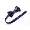 HISDERN Pre-Tie Solid Paisley Bow Tie Pocket Sqaure Men's Bowties