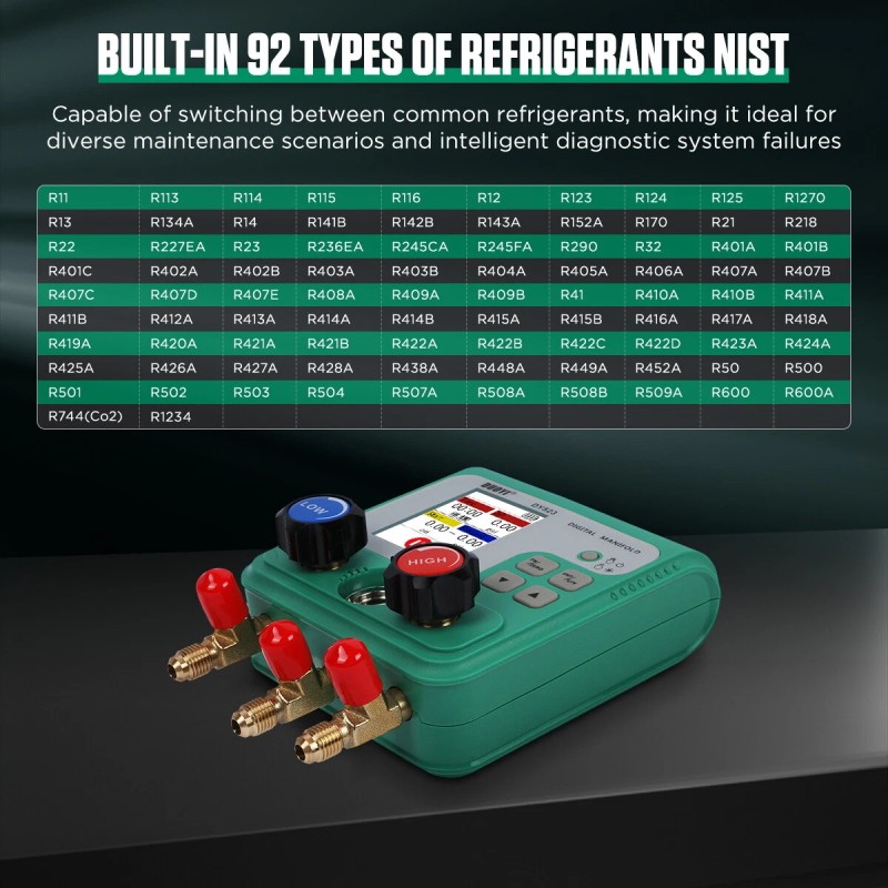 DUOYI Refrigeration Digital Manifold Gauge HVAC 92 Refrigerant Pressure Vacuum
