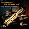 UCINNOVATE Speaker Banana Plug Connectors, 4 Pair (8pcs) Gold-Plated HiFi