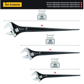 Titan 223 Adjustable Construction Spud Wrench, 3-Pc Set