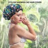 2 Packs Shower Cap Elastic Band Waterproof Bath Caps Double