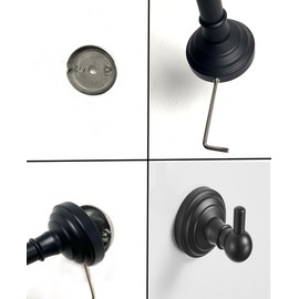 Manissa Robe Storage Towel Hooks Door or Wall Mounted Bathroom Kitchen Accessory Made from Premium 304 Grade Strainless Steel (Matt Black)