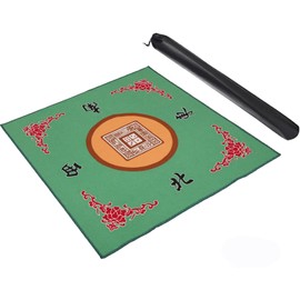 Mahjong Mat with 3 Free Dice, Anti Slip and Noise Reduction Table Cover for Mahjong, Poker, Card Games, Board Games, Slip Resistant Mat(Green) 31.5" L x 31.5" W (80cm X 80cm)
