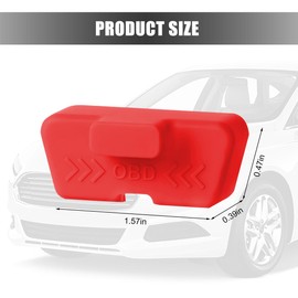 Norkmdi Car OBD Port Lid, 2PCS Waterproof Silicone OBD Interface Protective Cover, Anti-Theft Automotive Interior Socket Diagnostic Port Lock Sleeve, Universal for SUV RV Truck (Red)