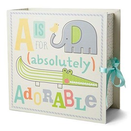 Baby Milestone Keepsake Storage Box: Track Treasured Memories - A is for Adorable