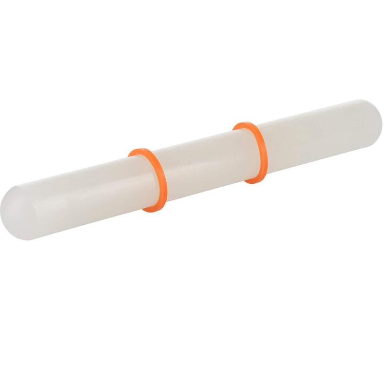 Westmark Ausrollstab, Mit Distanzring, Länge: 22,2 cm, Kunststoff/Silikon, Weiß/Rot/Orange, 30462280
