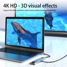 Vortex TW8A 8 in 1 USB-C Extension Hub Aluminum Alloy/ABS Blue Multiport Adaptor