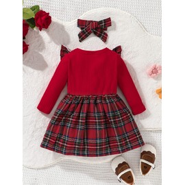 xuntao Newborn Baby Girl Christmas Clothes Long Sleeve Romper and Skirt Cute Winter Christmas Outfits Sets, red