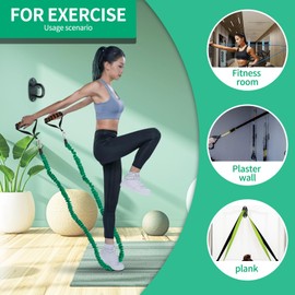 Wall Mount Resistance Band Anchors,1pc Resistance Band with Handle and 6pcs Wall Workout Anchors for Full Body Workouts,Strength Training,Suspension Training,Stretching,Body Weight Strap in Home Gym