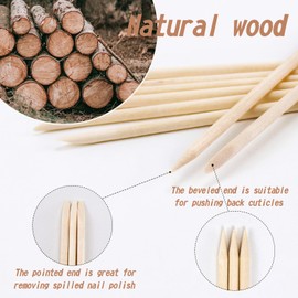 180PCS 4.5 Inch Orange Wooden Cuticle Pusher Sticks - Double-Sided Professional Manicure & Pedicure Pushers for Nail Art - Cuticle Sticks Packed in a Travel Case