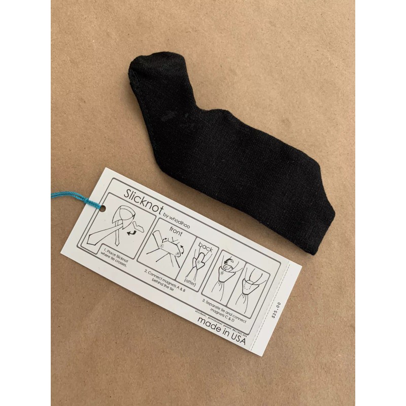 Whodihoo Toddler Neck tie * BLACK * Linen skinny necktie