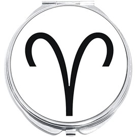 NewCharms Aries Zodiac Compact with Mirrors - Perfect Pocket and Purse Size Folding Mirror for Applying Make Up Anywhere