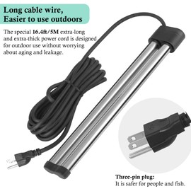 HITOP Outdoor Pond Heater - 150W 300W 600W Aquarium Heater for Small Ponds, Ponds De-icer with Long Cable Wire and Floatable Foam