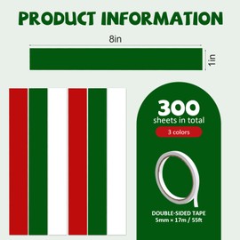 Christmas Colors Paper Chain Strips, Cardstock Craft Strips