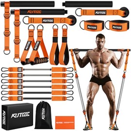 KUTIZE - Equipo de pilates, kit de barra de pilates resistente con bandas de resistencia para hombres, barra de entrenamiento de fuerza para piernas, 