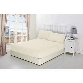 Extra Deep Fitted Sheets 16"/40CM Deep Luxury Percale in 15 Colours (Cream, Single)