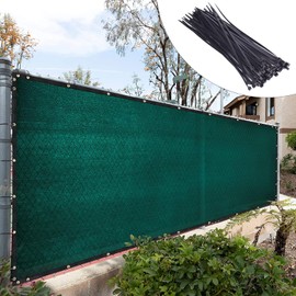 Royal Shade Custom Size 5' x 40' Green Fence Privacy Screen Windscreen Cover Netting Mesh Fabric Cloth - Cable Zip Ties Included (We Make Custom Size)