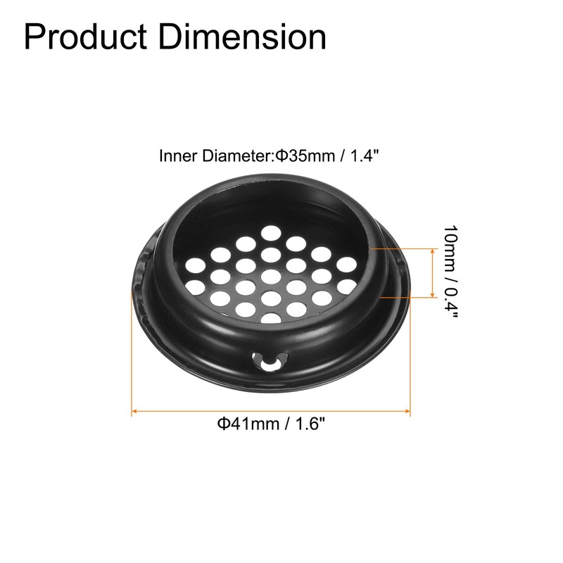 sourcing map 24Pcs Air Vents Circular Soffit Vent 35mm/1.4" Stainless