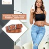 JASGOOD Women Hollow Flower Leather Belt for Jeans Pants Soft
