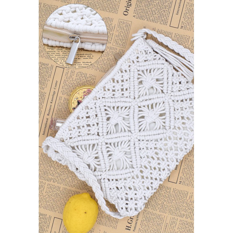 TeeYee Beach Bag Women's Small Shoulder Bag Exotic Braided Retro