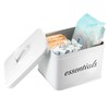 TOLIDA Metal Tampon Storage Box with Lid - White Divider