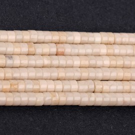 Gem-Inside 2 x 4 mm Natural Cream White Shell Fossil Heishi Disc Rondelle Spacer Beads for Jewellery Making Full 15 Inch Strands Energy Stone Healing Power Gemstone