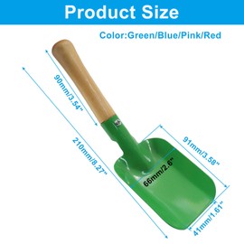 Piutouyar 4 Pack Mini Colorful Trowel Set, Metal Spade with Wooden Handle, Small Hand Shovel Garden Tools for Flower Soil Planting, Digging, Transplanting(Green/Blue/Pink/Red)