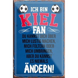 schilderkreis24 – Football Magnet "Kiel Fan" Decorative Fridge Magnet Item Sports Club Gift Idea Club Christmas Football Fan Lovers Enthusiasts 9 x 6 cm