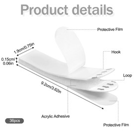 Hpmjz 36 Pairs Heavy Duty Large Picture Hanging Strip Wall Damage Free Picture Hangers Sticky Wall Decor Strips White Adhesive Strip Pictures Hanging Tool Kit for Poster Photos Frames Living Spaces