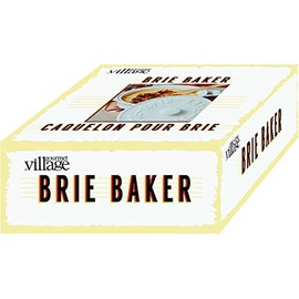 Gourmet du Village, Caquelon Pour Brie - 2 Piece Ceramic Brie Baker, Side Handles, White