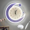 COLORNEON Silent Moon Neon Clock with Dimmable Light - 4-in-1