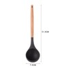 Silicone Soup Ladle - with Wooden Handle, Non-Stick Cookware Heat