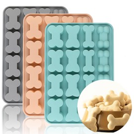 3Pack Dog Bone Silicone Mold, Dog Treat Mold,Baking Mold, Used for Jelly, Candy, Chocolate,Ice Cube, Can Bake Dog Snack Biscuits