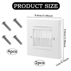 2 Pcs Cable Entry Cover, Wall Cable Cover, Cable Wall Cover, Brush Plate Opening Port Insert Socket Wiring Plug Jack Decorative Cover Outlet Mount Panel for Cables - White