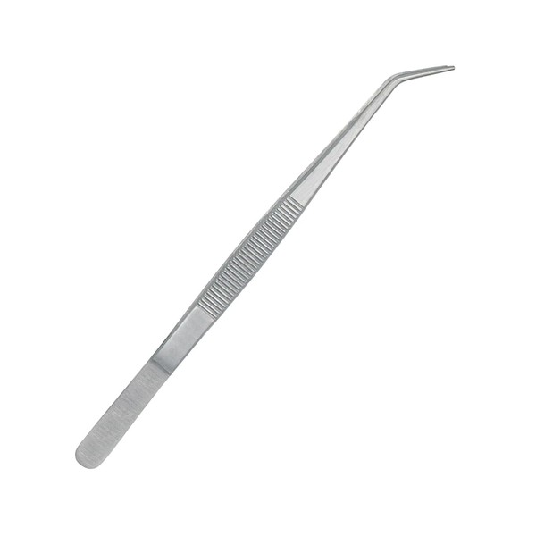 SURGICAL ONLINE Stainless Steel Tweezers, with Curved Serrated Tip Multipurpose
