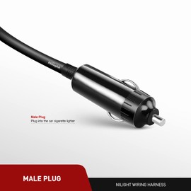 Nilight - Cable de extensión para encendedor de cigarrillos NI-WA-01C, resistente, 14 pies, 12 V/24 V, cargador de coche con enchufe para encendedor de cigarrillos