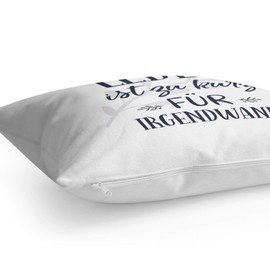 Fashionalarm Cushion "Leben ist zu kurz" – Irgendwann – 40 x 40 cm with Filling | Saying Vintage Motif Motivation Theme Gift Idea Friends Girlfriend White 40 x 40 cm