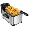 Electric Stainless Steel Deep Fryer 3.2 Quart with Timer and