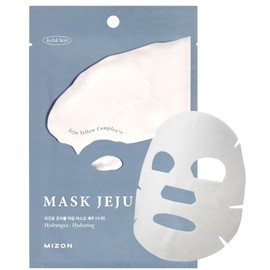 MIZON Joyful Time Jeju Face Mask (Hydrangea) Koren Full Face mask Non-sticky Boosts Hydration with Jeju Yellow Complex(10 PCS)